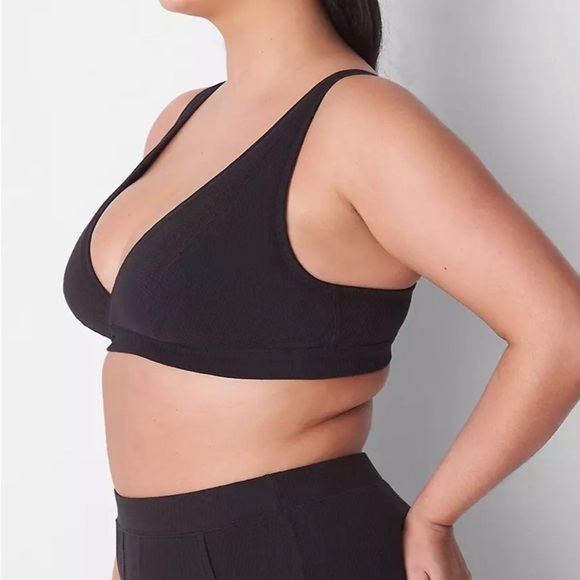 Cacique High Apex Ribbed Cotton Bralette - Picture 3 of 7